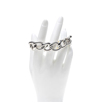 David Yurman Sterling Silver 18K Yellow Gold 17mm Extra Large Oval Link Bracelet 2 of 5