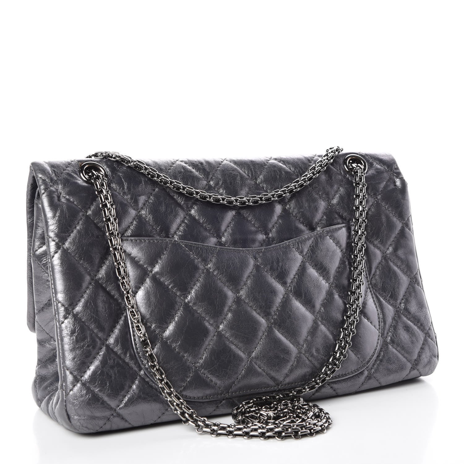 Chanel Metallic Aged Calfskin Quilted 2.55 Reissue 227 Flap Dark Silver 3 of 16