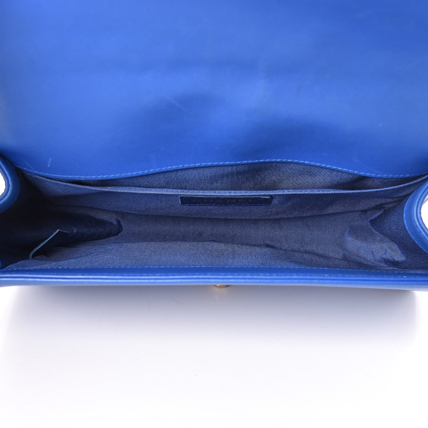 Lambskin Quilted Medium Boy Flap Blue