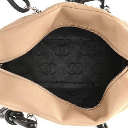 Chanel Calfskin Quilted Large Cambon Bowler Beige Black 5 of 11