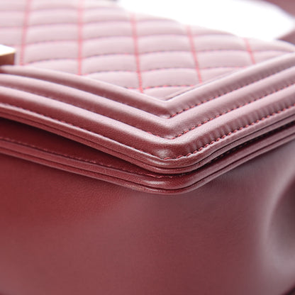 Chanel Lambskin Quilted Medium Boy Flap Burgundy 10 of 13