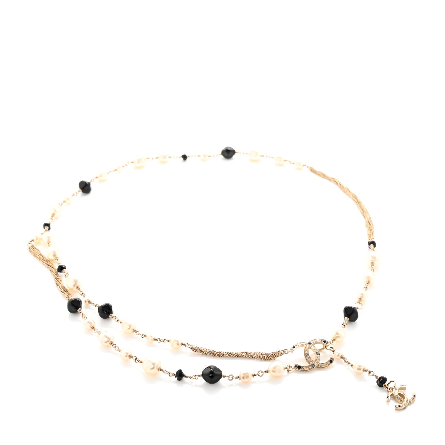 Chanel Pearl Beaded Crystal CC Chain Belt Light Gold 1 of 4