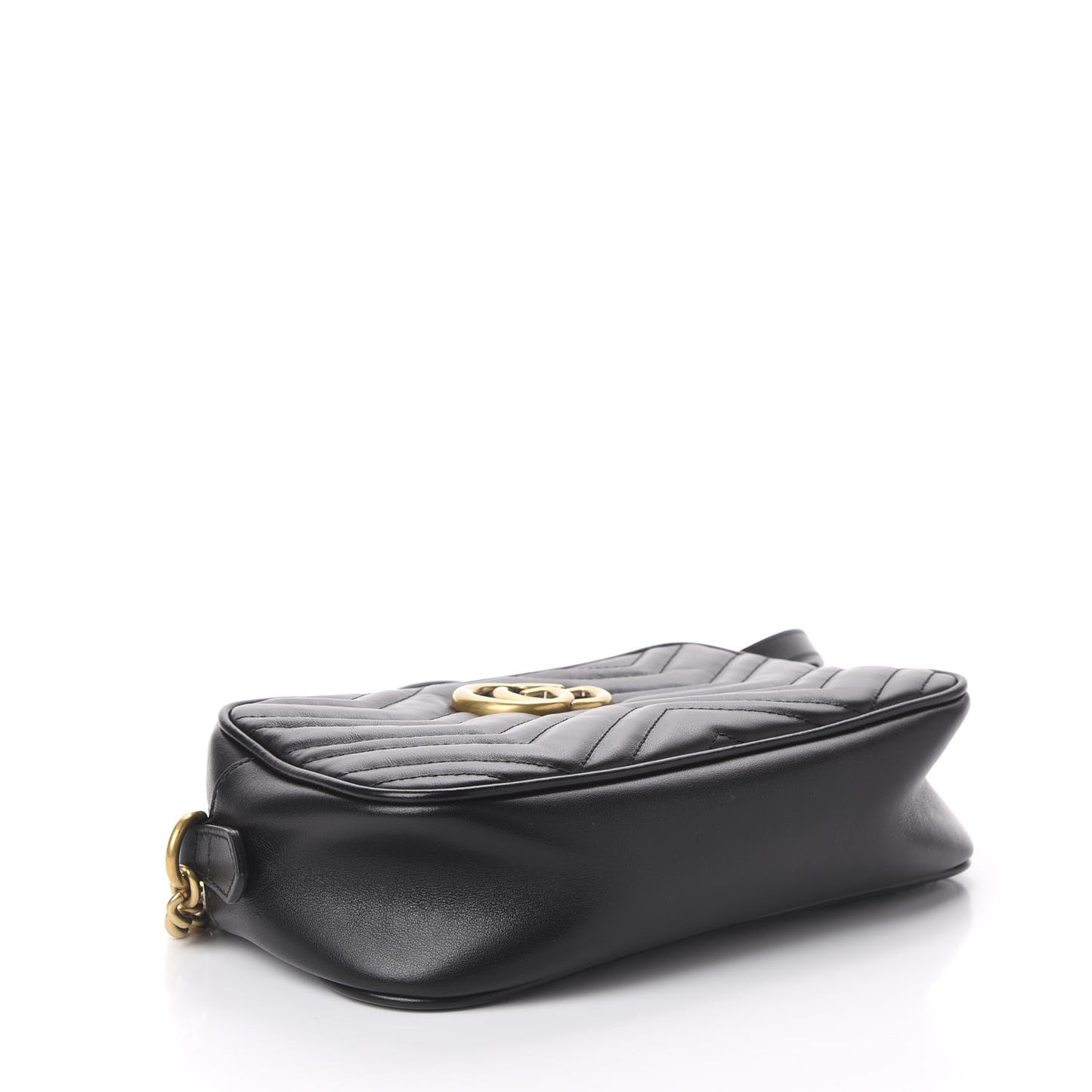 Calfskin Matelasse Small GG Marmont Chain Shoulder Bag Black