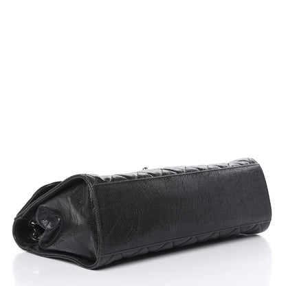 Chanel Crumpled Grained Calfskin Jumbo CC Crave Flap Black 4 of 15