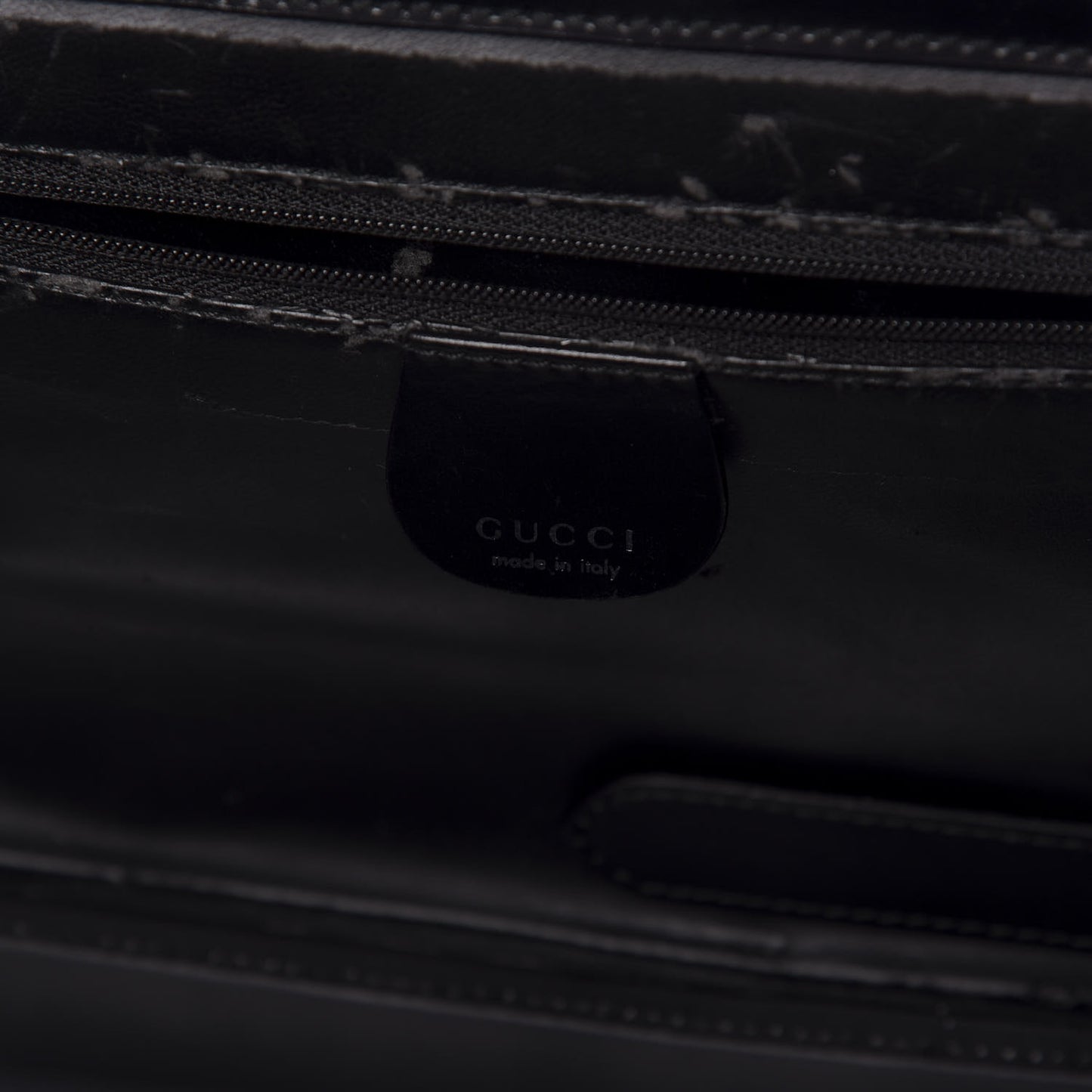 Patent Calfskin Bamboo Cosmetic Case Black
