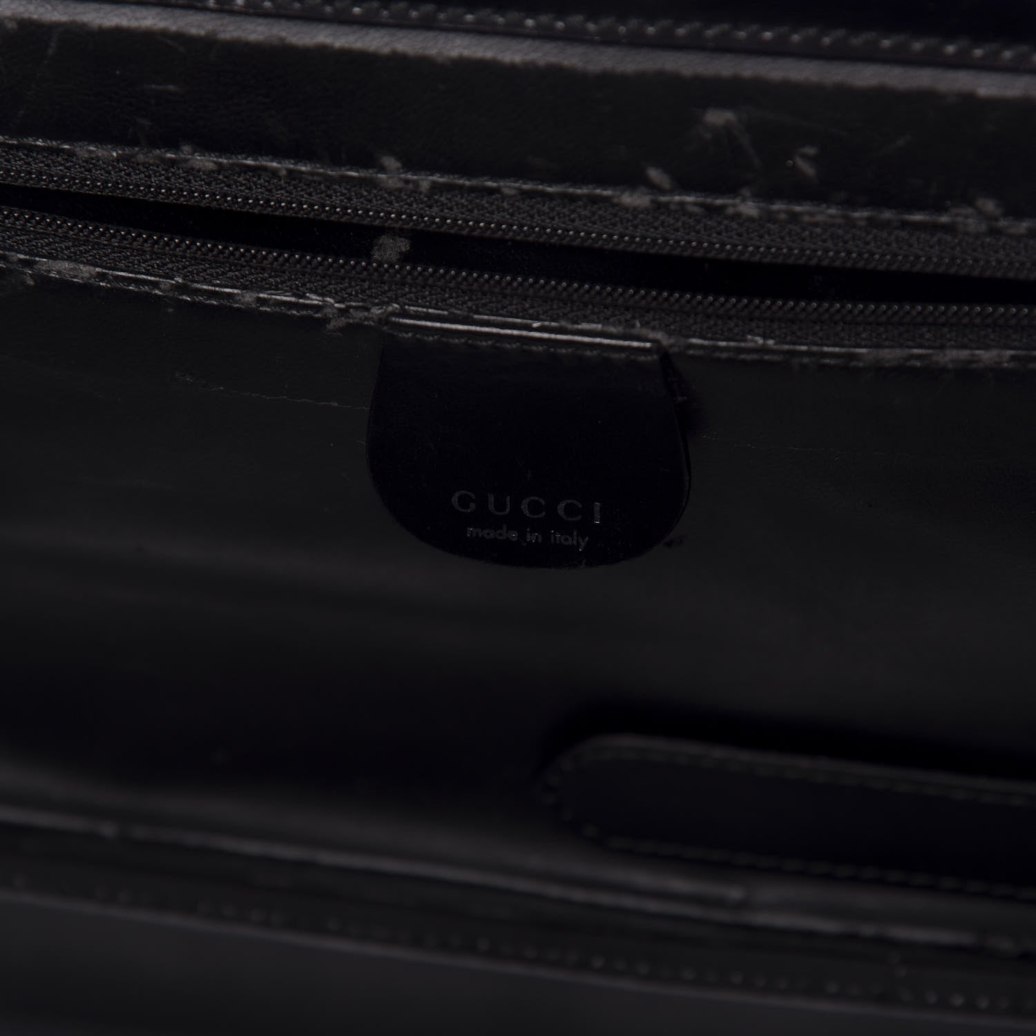 Gucci Patent Calfskin Bamboo Cosmetic Case Black 6 of 13