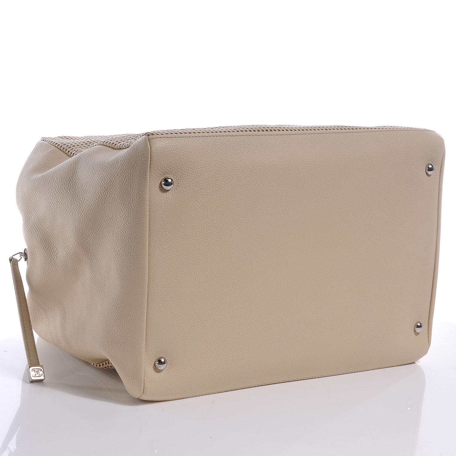 Chanel Leather Perforated Bowler Beige 4 of 7