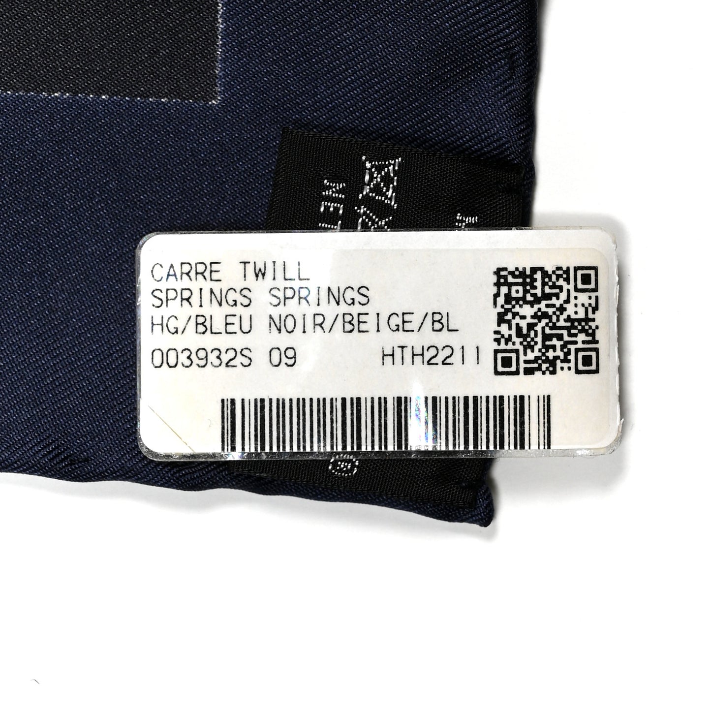 Silk Springs Springs Scarf 90 Bleu Black Beige White