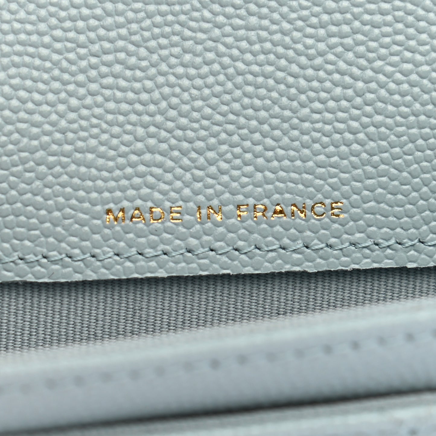 Caviar Quilted Flap Card Holder Wallet Light Blue