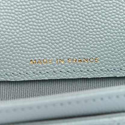 Chanel Caviar Quilted Flap Card Holder Wallet Light Blue 7 of 9