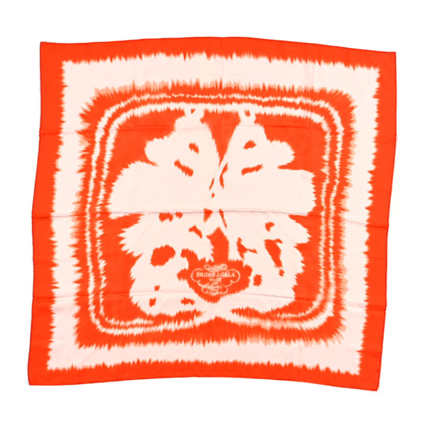 Silk Wash Brides De Gala Wash Scarf 90 Orange White