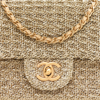 Chanel Metallic Woven Fabric Mini Rectangular Flap Gold 8 of 10