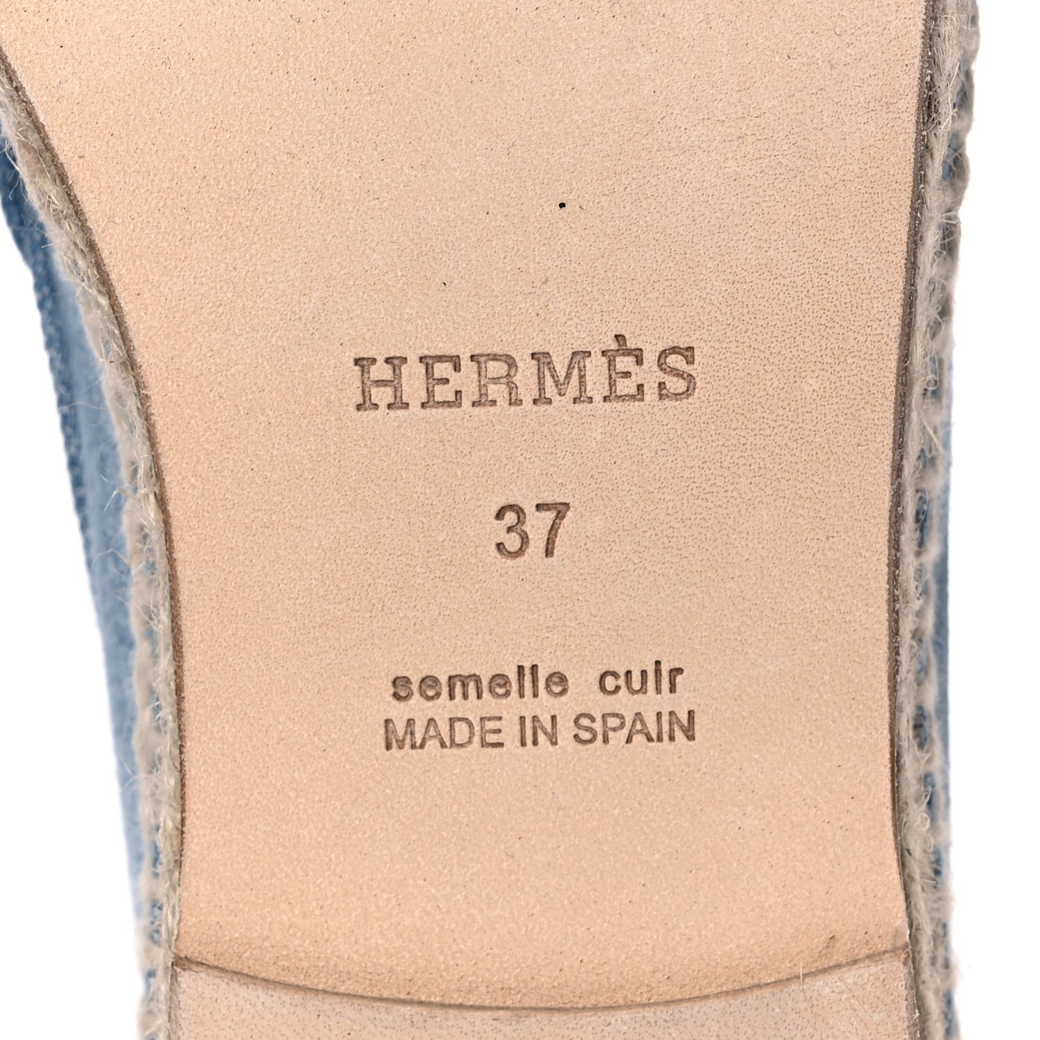 Hermes Denim Canvas Womens Trip Espadrilles 37 Bleu Clair 6 of 12