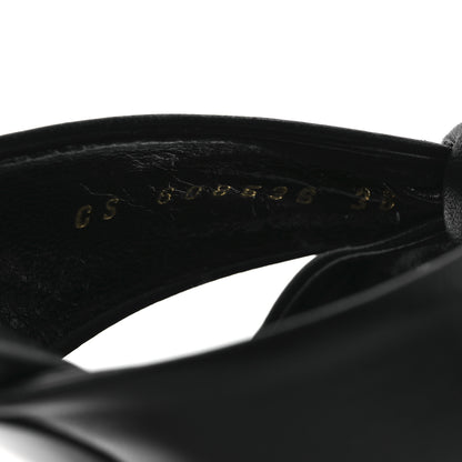 Saint Laurent Calfskin Bianca Knotted Mule Sandals 37 Black 10 of 14