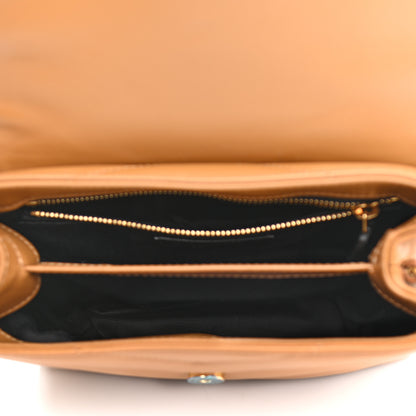 Saint Laurent Calfskin Y Quilted Monogram Toy Loulou Crossbody Bag Dark Natural 8 of 22