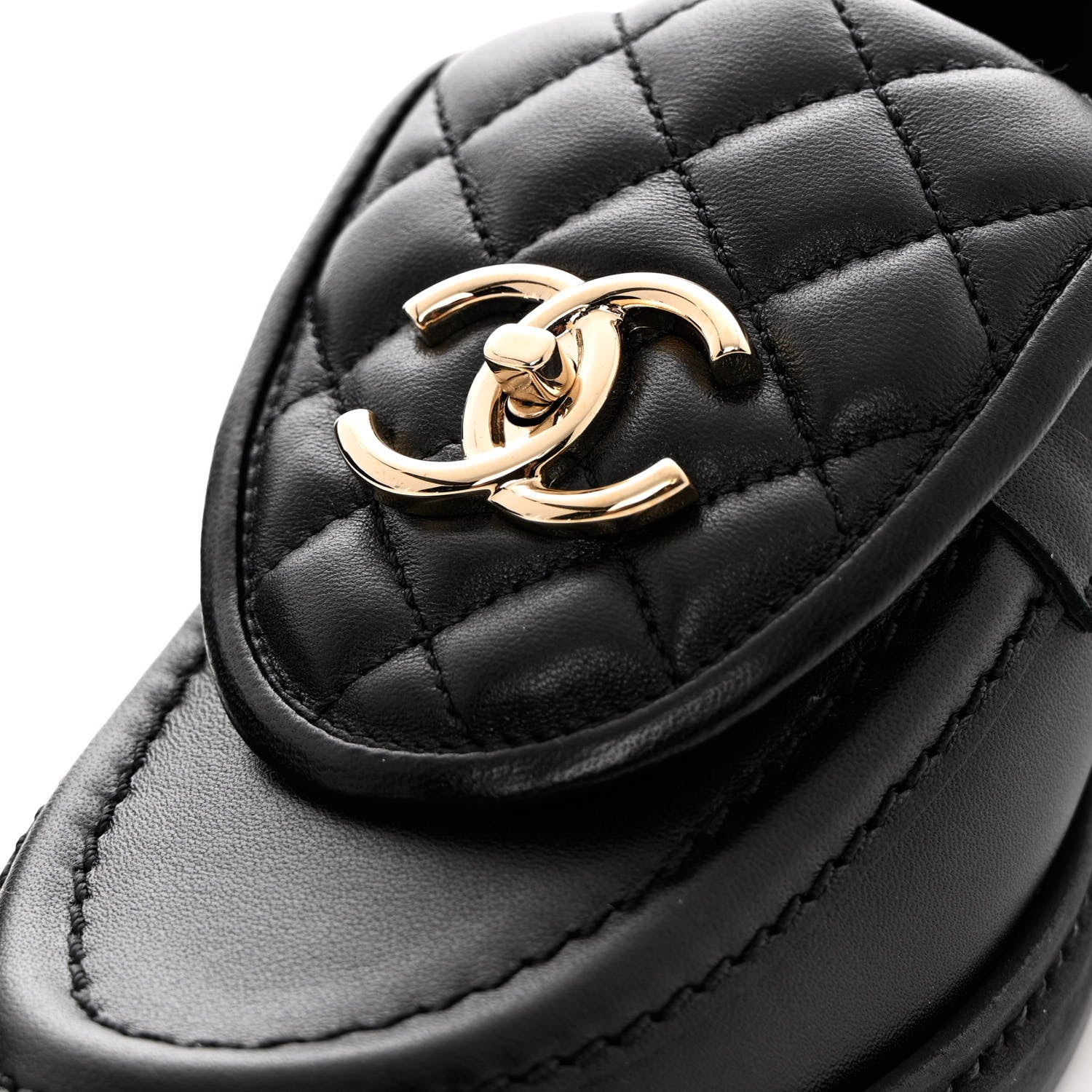 Chanel Lambskin Quilted CC Turnlock Loafers 36 Black 11 of 13