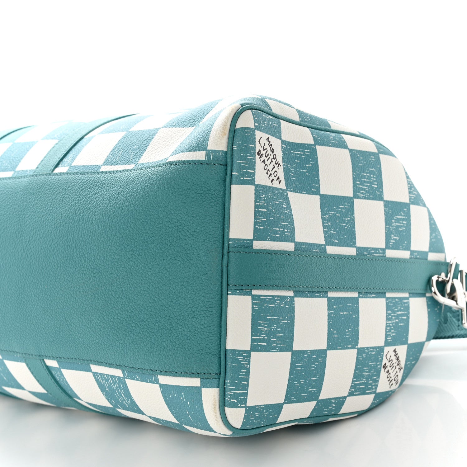 Louis Vuitton Calfskin Damier Keepall Bandouliere 45 Teal 8 of 9
