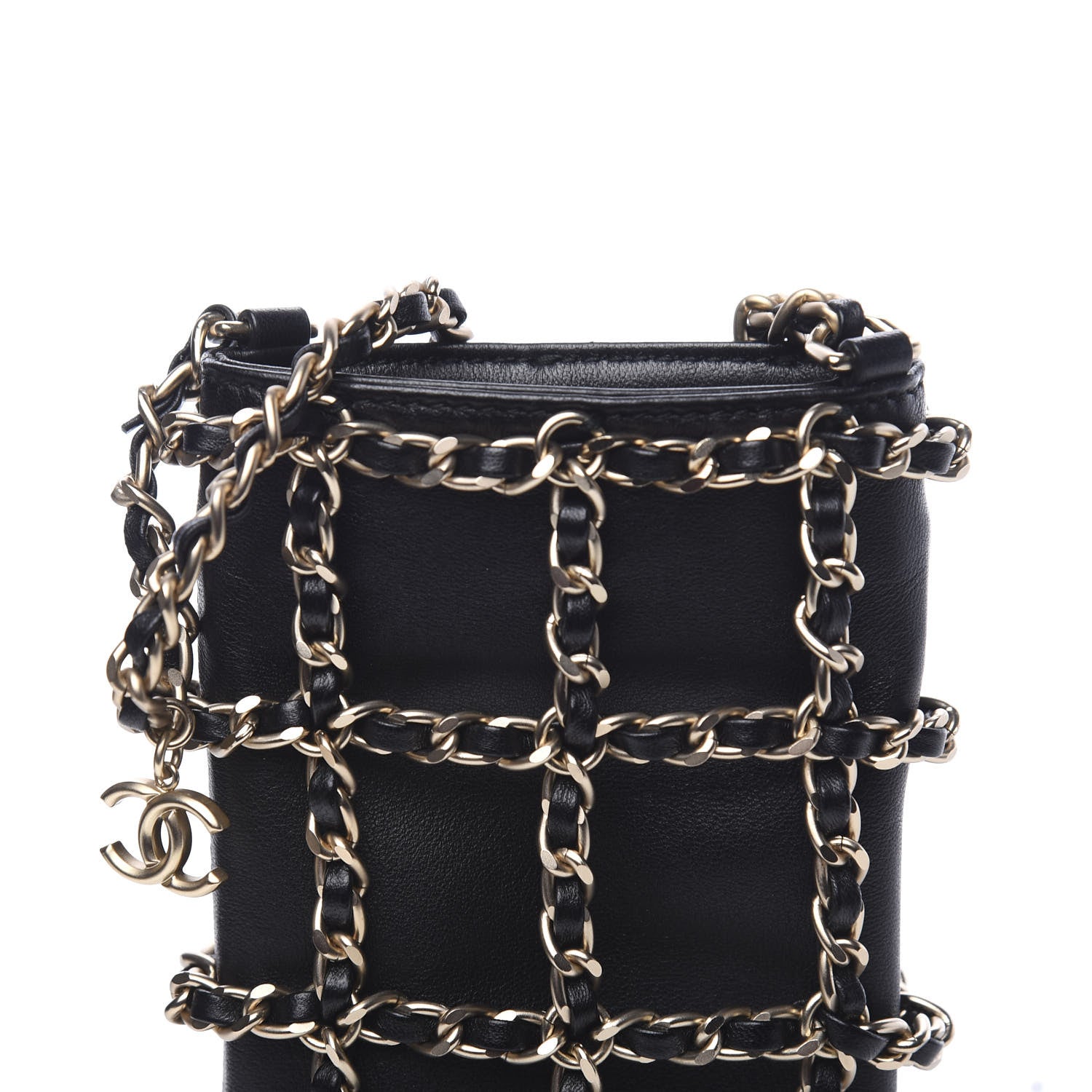 Chanel Lambskin Quilted Small Clutch With Chain Black 8 of 11