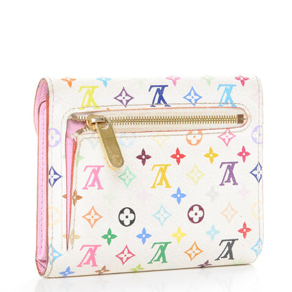 Louis Vuitton Monogram Multicolor Joey Wallet White Litchi 3 of 7