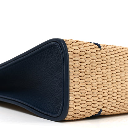 Louis Vuitton Raffia Calfskin Monogram Giant Toiletry Pouch 26 Blue 8 of 9