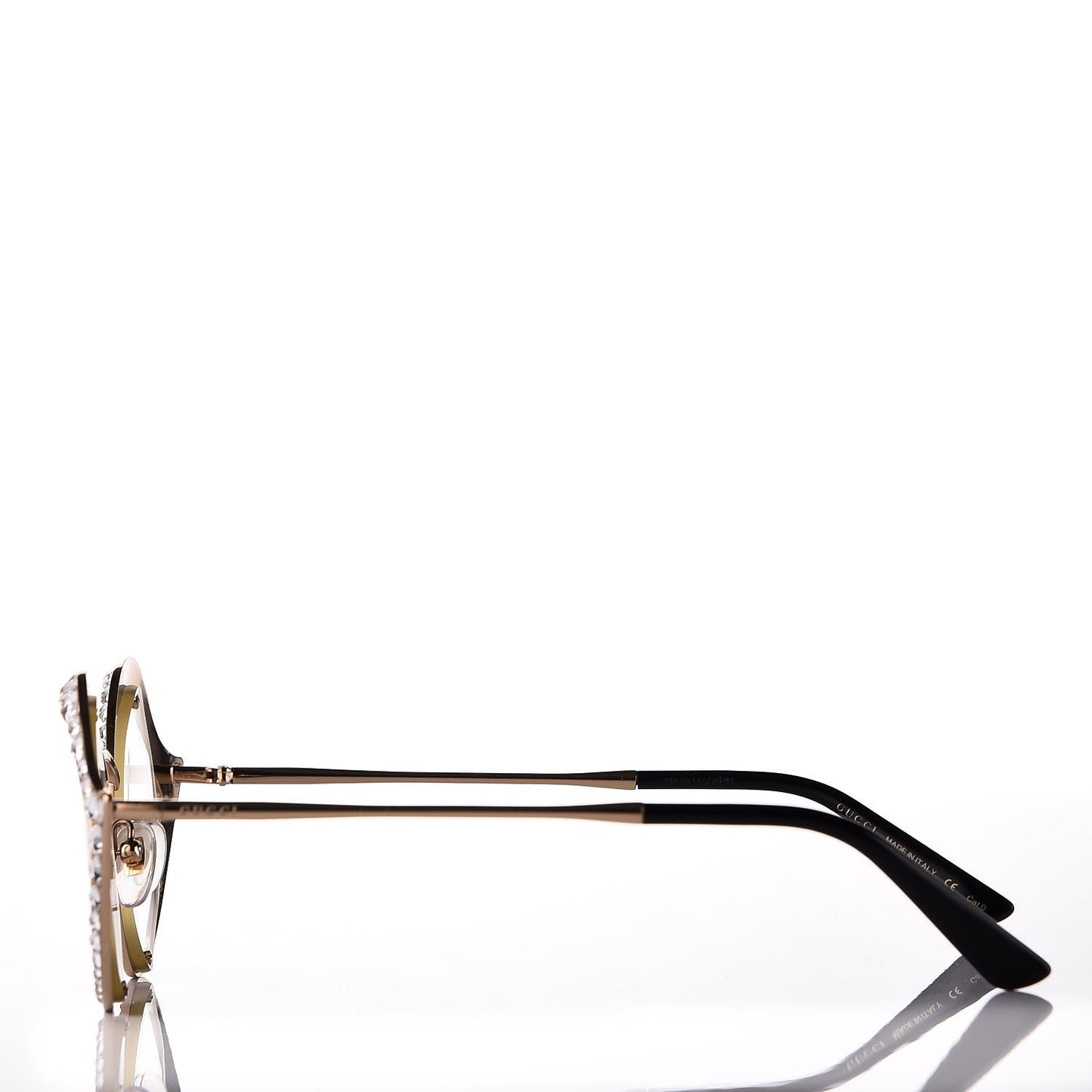 Metal Crystal Cat Eye Sunglasses GG0046S Gold