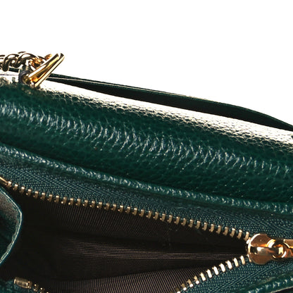 Gucci Grainy Calfskin Zumi Chain Card Case Wallet Vintage Green 7 of 8