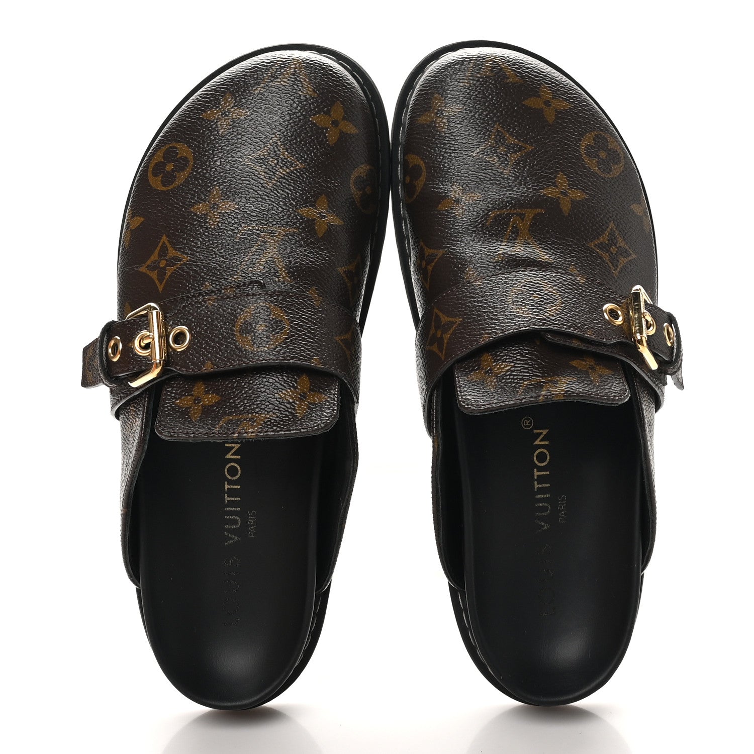Louis Vuitton Patent Monogram Womens Cosy Flat Comfort Clog Mules 38 Brown 2 of 9