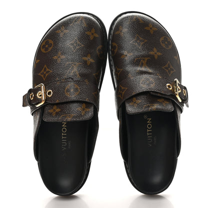 Louis Vuitton Patent Monogram Womens Cosy Flat Comfort Clog Mules 38 Brown 2 of 9