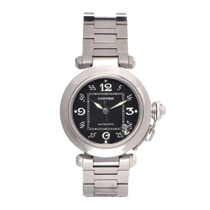 Cartier Stainless Steel 35mm Pasha C Automatic Watch Black 1 of 6
