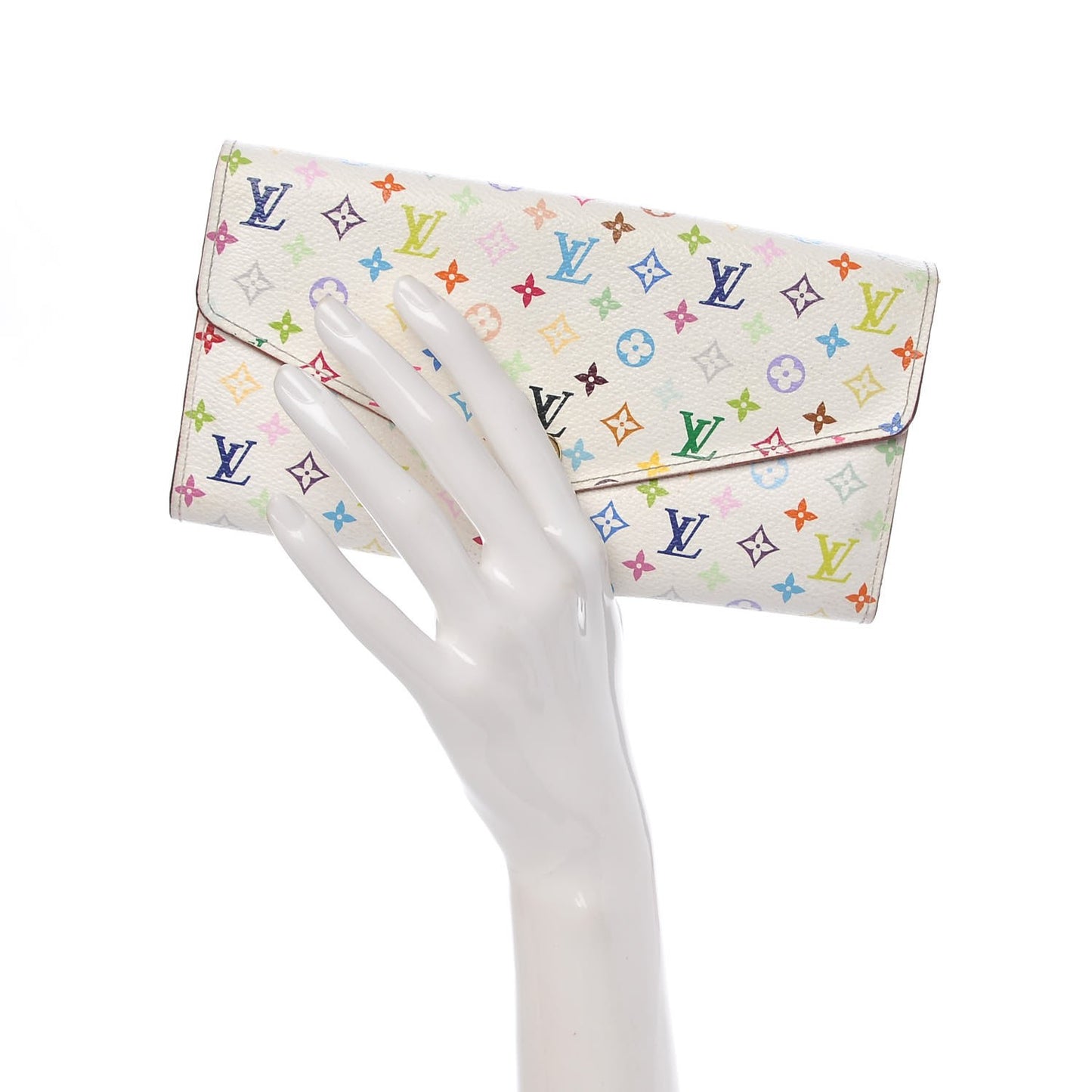Monogram Multicolor Sarah Wallet NM White Litchi