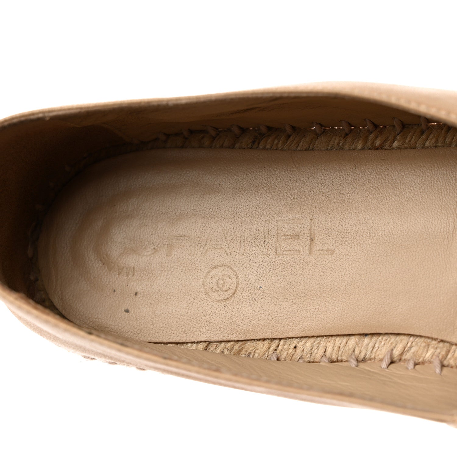 Chanel Lambskin CC Espadrilles 40 Beige Black 6 of 8