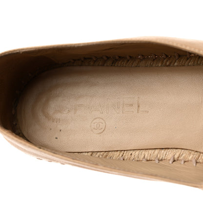Chanel Lambskin CC Espadrilles 40 Beige Black 6 of 8