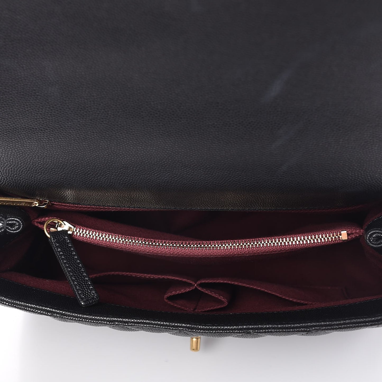 Caviar Quilted Small Coco Handle Flap Black