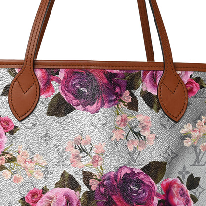 Louis Vuitton Metallic Monogram LV Garden Neverfull MM Silver 7 of 10
