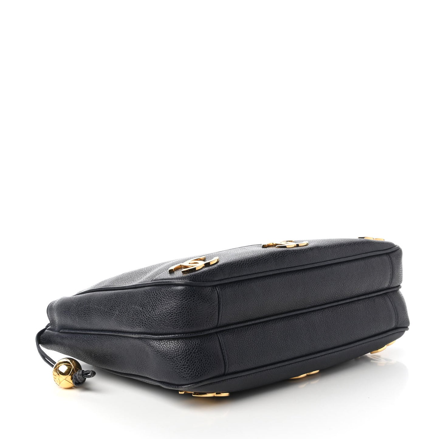 Caviar CC Shoulder Bag Navy Blue