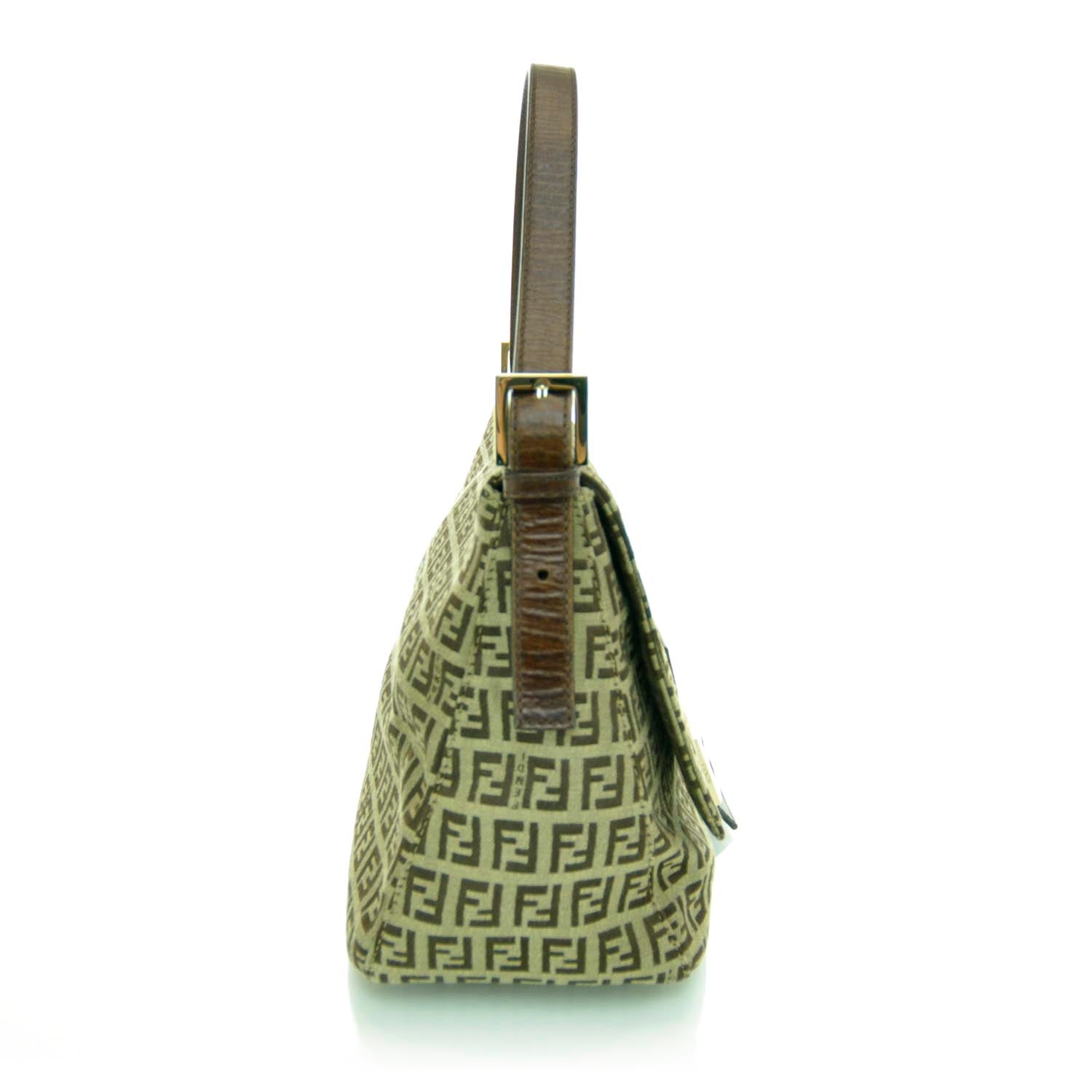Fendi Zucchino Vitello Mama Baguette Mogano Panna Bruciato 6 of 11