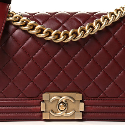 Chanel Lambskin Quilted Medium Boy Flap Burgundy 8 of 12