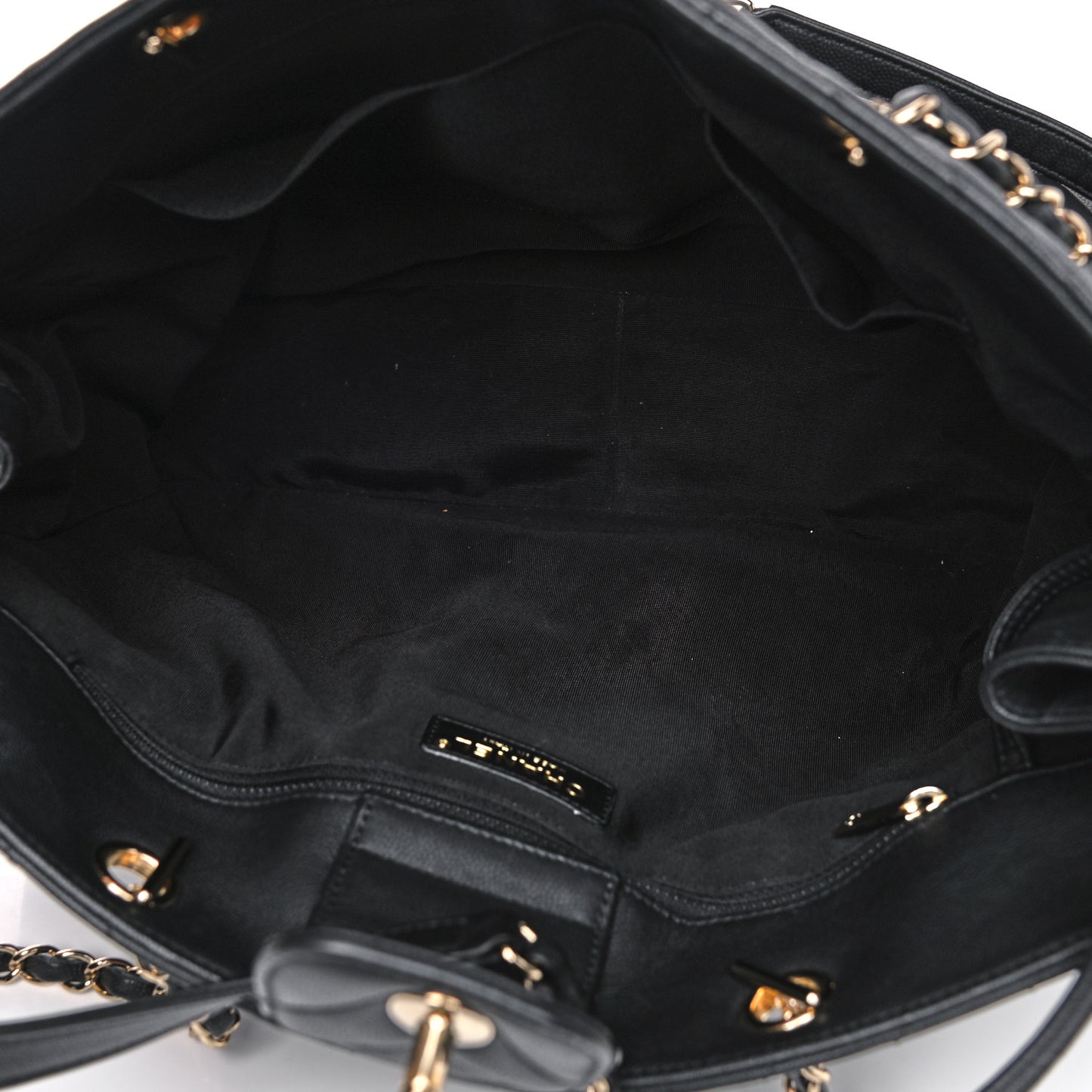 Goatskin Quilted Large City Rock Shopping Bag Black