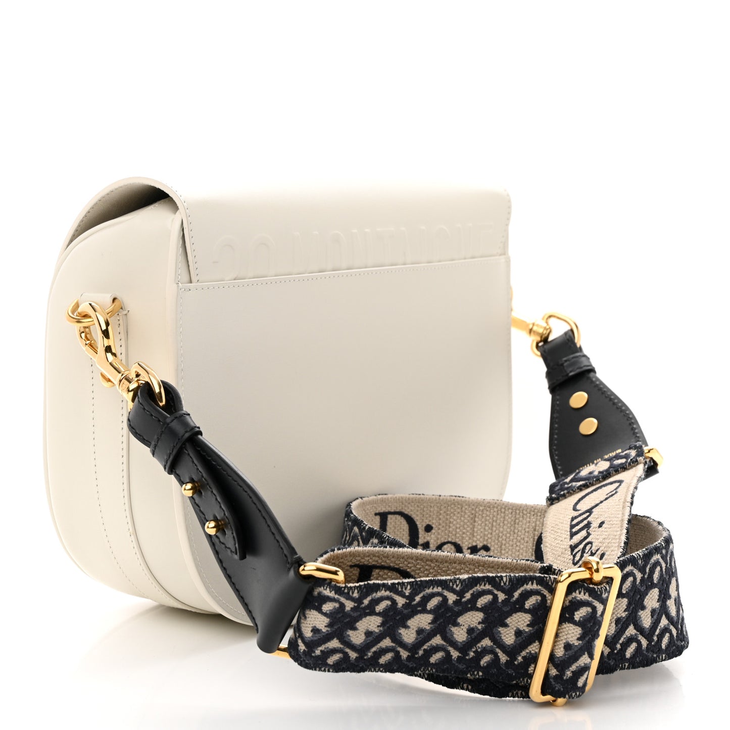 Box Calfskin Large Bobby Flap White