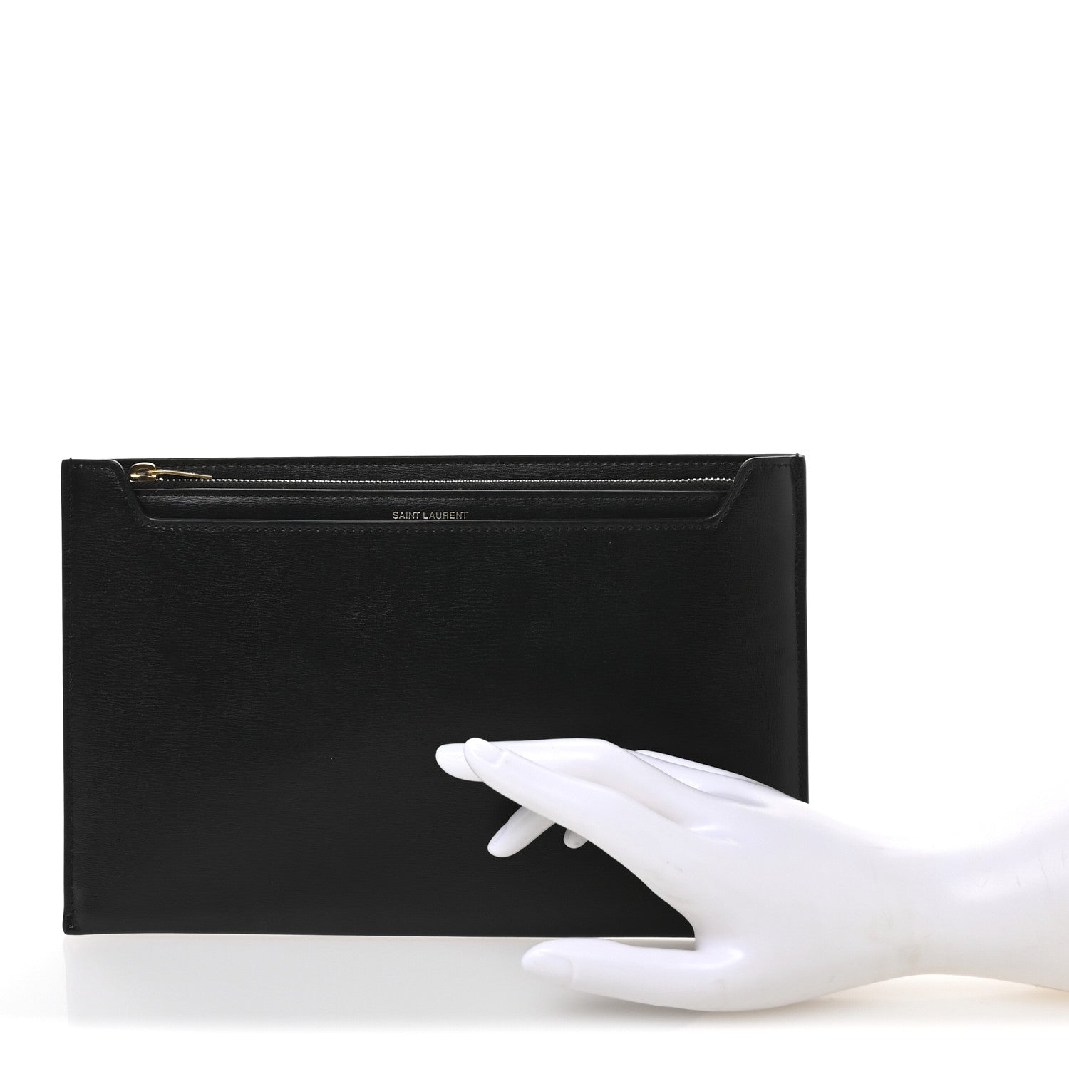 Saint Laurent New Aspen Calfskin Catherine Pouch Black 2 of 8