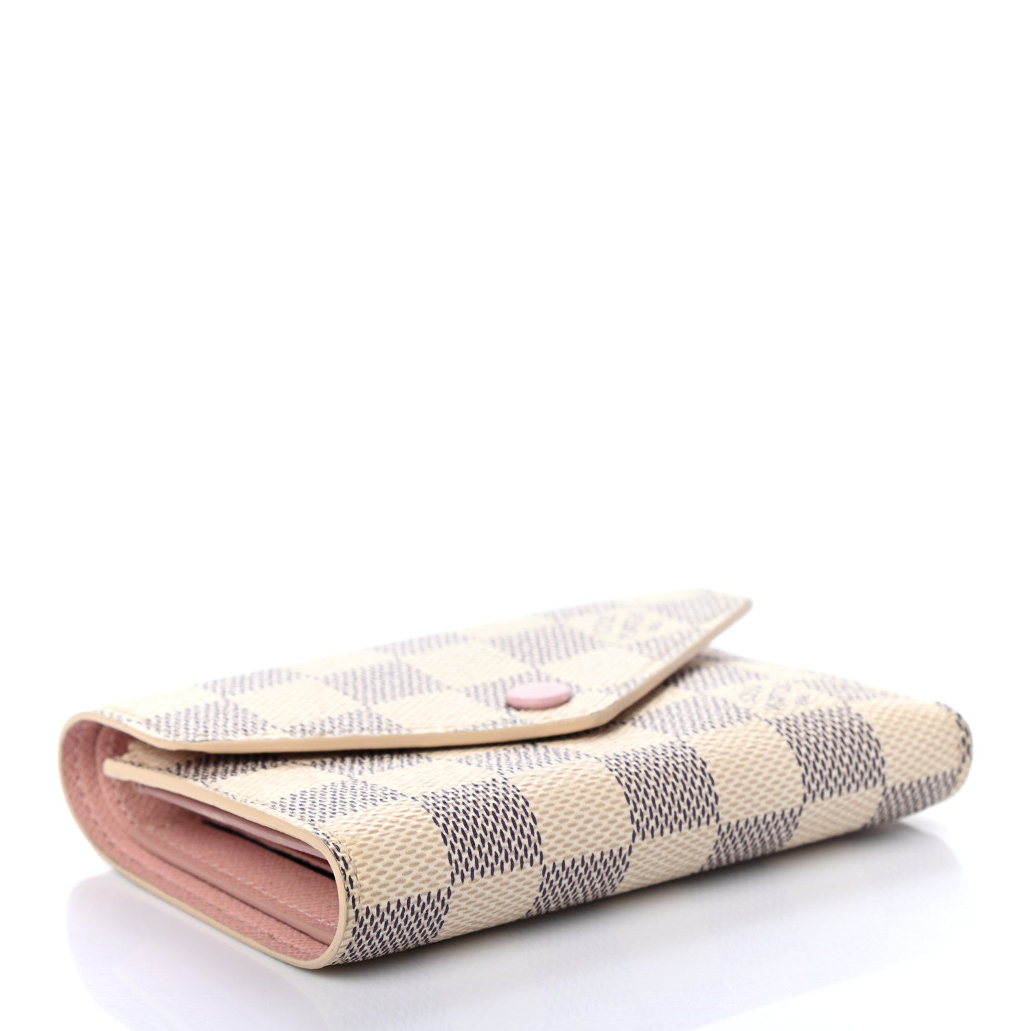 Louis Vuitton Damier Azur Victorine Wallet Rose Ballerine 4 of 7
