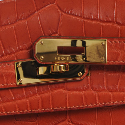 Hermes Matte Niloticus Crocodile Kelly 35 Sanguine 12 of 16