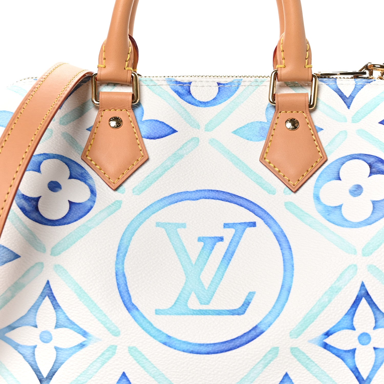 Louis Vuitton Monogram Tiles By The Pool Speedy Bandouliere 25 Lagoon Blue 7 of 12