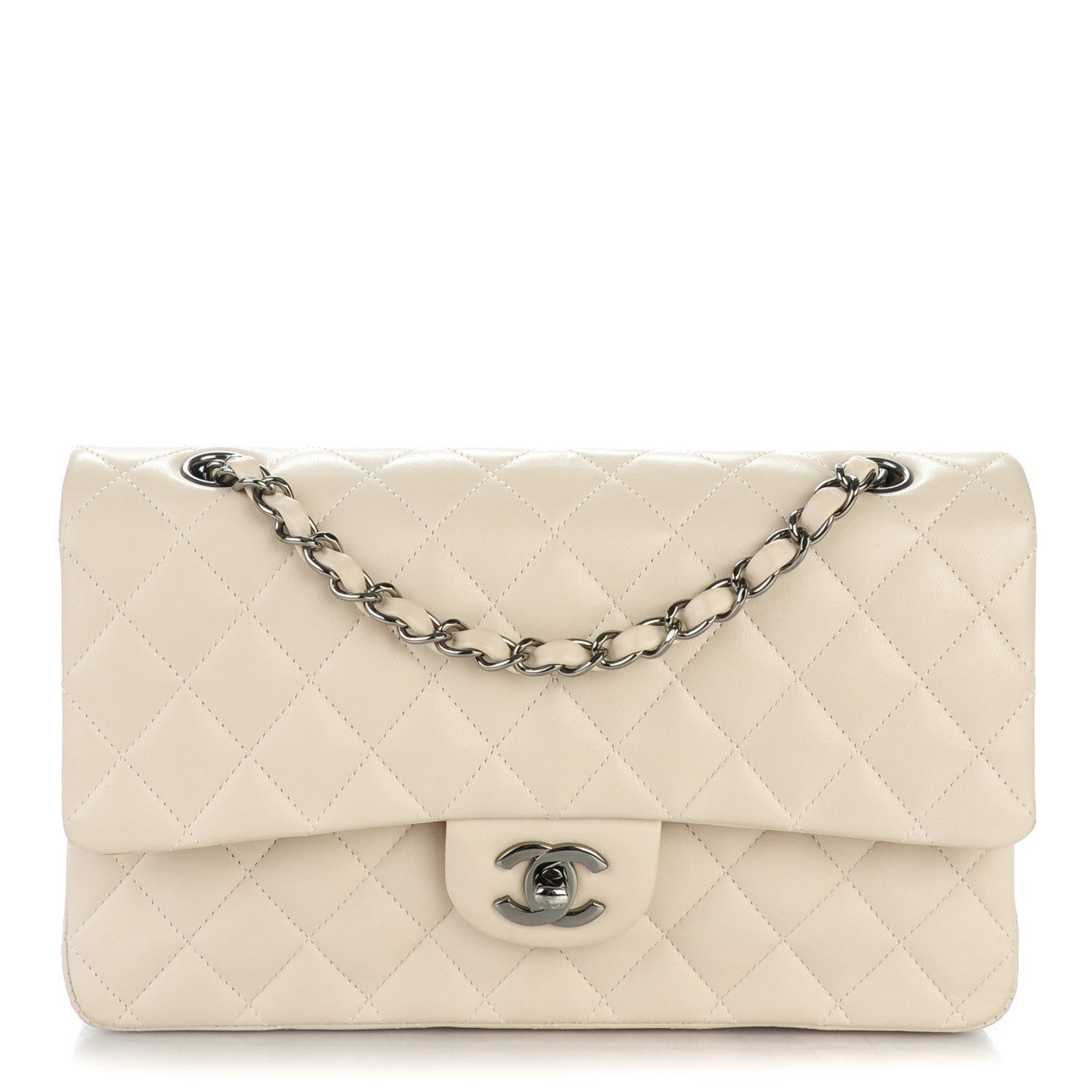 Chanel Lambskin Quilted Medium Double Flap Light Beige 1 of 11