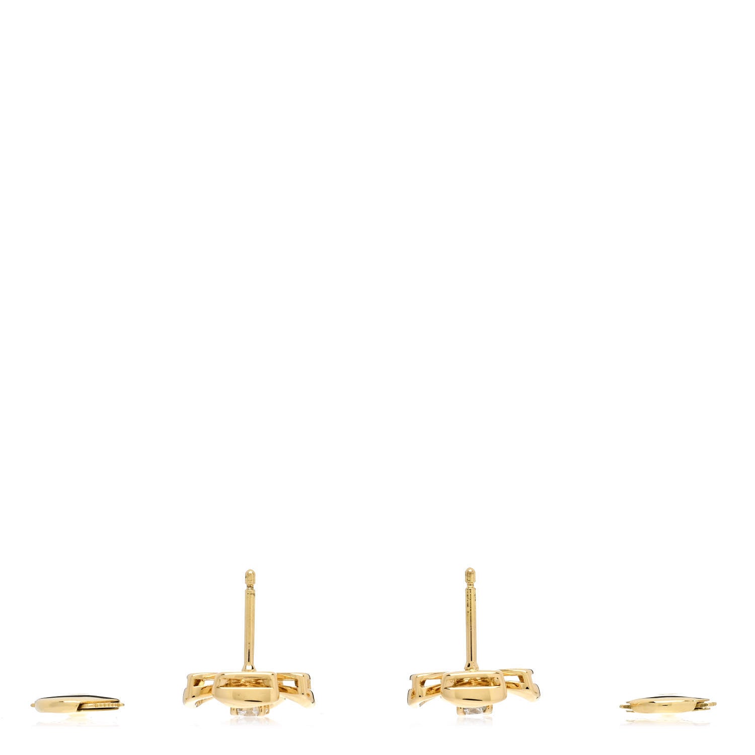 Bulgari 18K Yellow Gold Diamond Fiorever Earrings 3 of 5