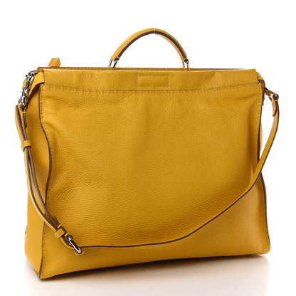 Fendi Cuoio Romano Selleria Large Mens Peekaboo Essential Iconic Satchel Yellow 2 of 8