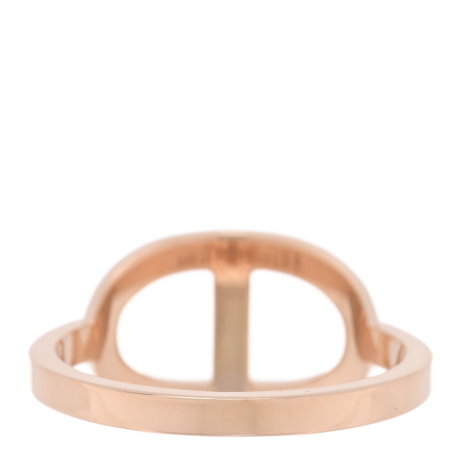 Hermes 18K Rose Gold Diamond MM Chaine d'Ancre Contour Ring 54 7 3 of 5