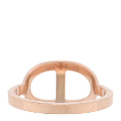 Hermes 18K Rose Gold Diamond MM Chaine d'Ancre Contour Ring 54 7 3 of 5