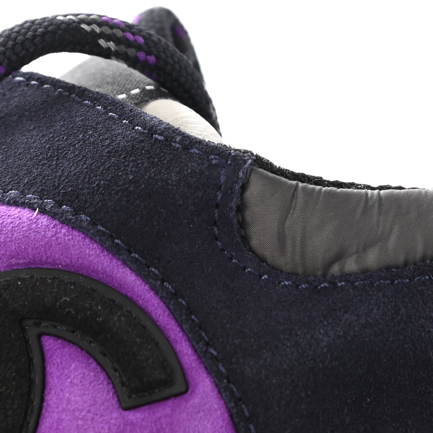Suede Calfskin CC Sneakers 40 Purple Navy Black