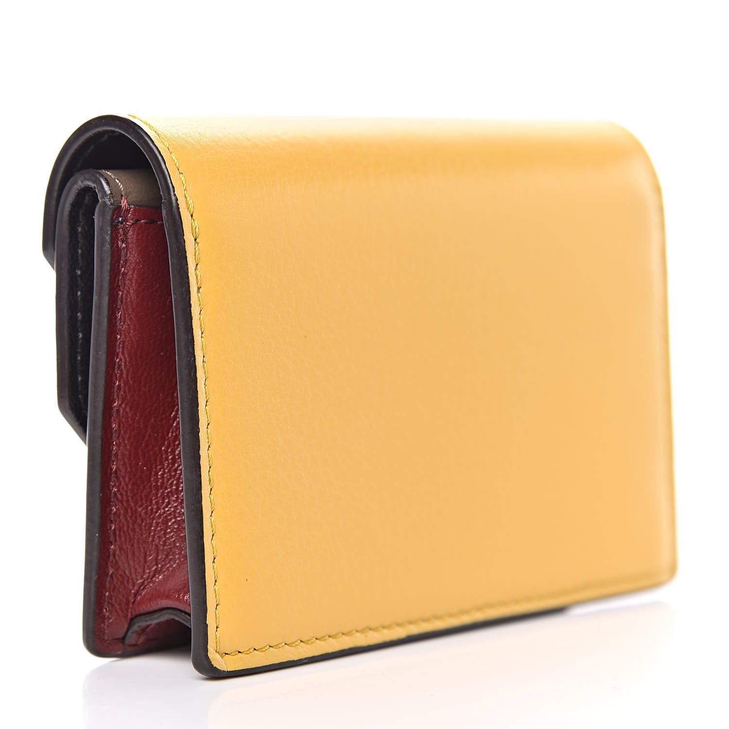 Mulberry Smooth Calfskin Multiflap Card Case Wallet Sunflower Clay Crimson 3 of 7